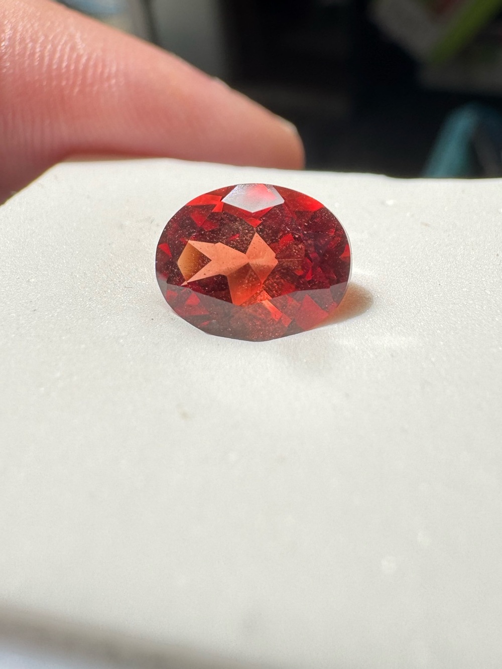 1.5 Carat Loose Red Andesine Labradorite Gemstone – Faceted Oval